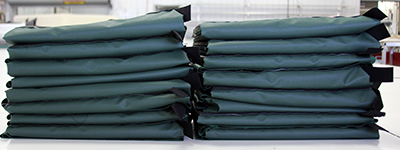 stack of canvas covers